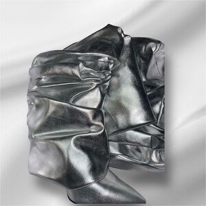 Silver Metallic Boots